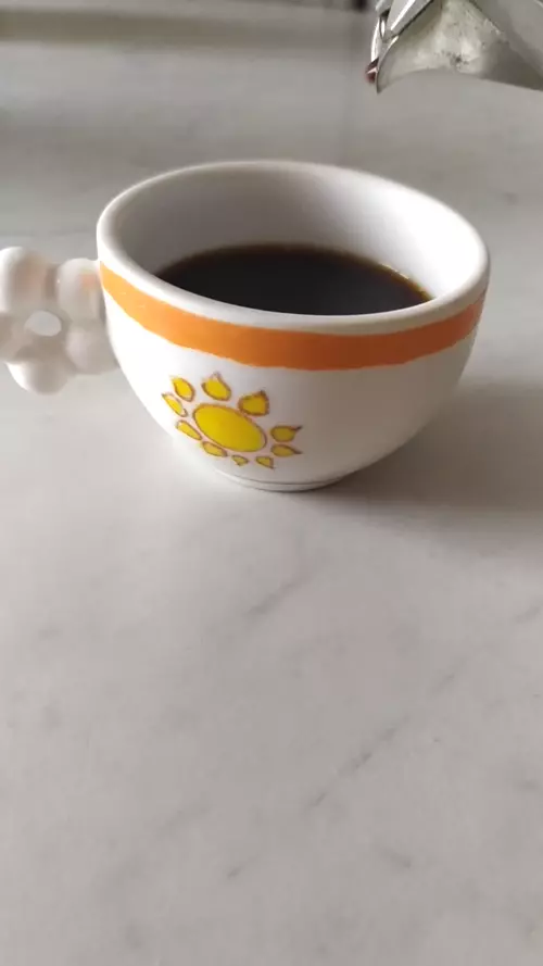 chicory coffee poured into a cup